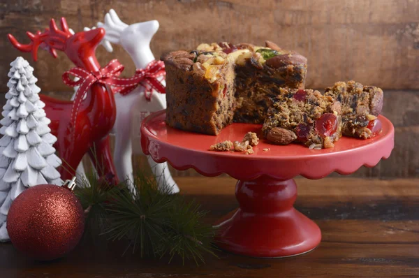 Traditional Christmas Rich Fruit Cake. — Stock Photo, Image