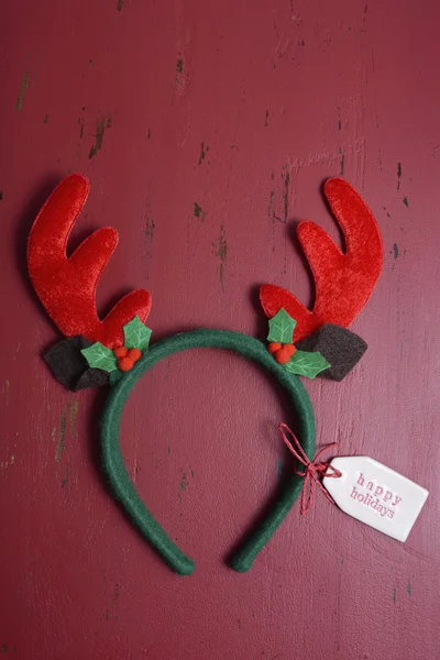 Noel Reindeer kulakları ahşap arka plan üzerinde. — Stok fotoğraf