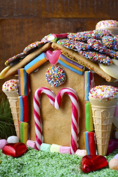 Festive Gingerbread House — Stock Photo, Image