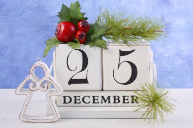 Christmas Vintage Wood Calendar
