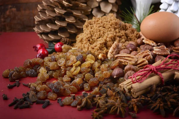 Ingredienti di cottura crudi festivi . — Foto Stock