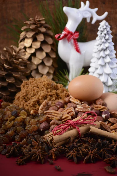 Ingredienti di cottura crudi festivi . — Foto Stock