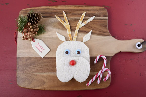 Noel Reindeer sandviç yüz — Stok fotoğraf