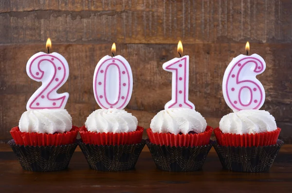 Feliz Ano Novo 2016 Cupcakes — Fotografia de Stock