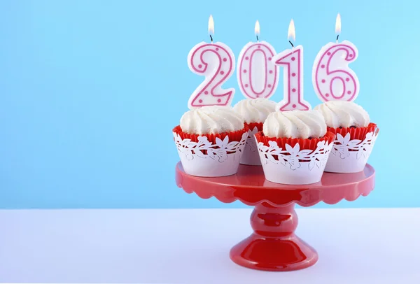 Mutlu yeni yıl 2016 Cupcakes — Stok fotoğraf