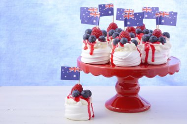 Australian Mini Pavlovas and flags clipart