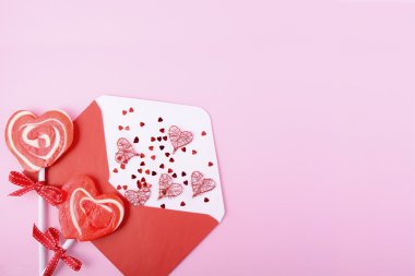 Mutlu Sevgililer günü aşk mektup zarfı