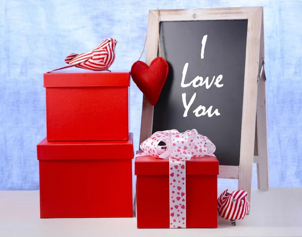 Lavagna e regalo di San Valentino — Foto Stock