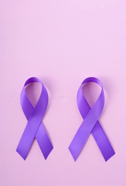 International Womens Day Purple Ribbon Symbol — Stock Photo, Image