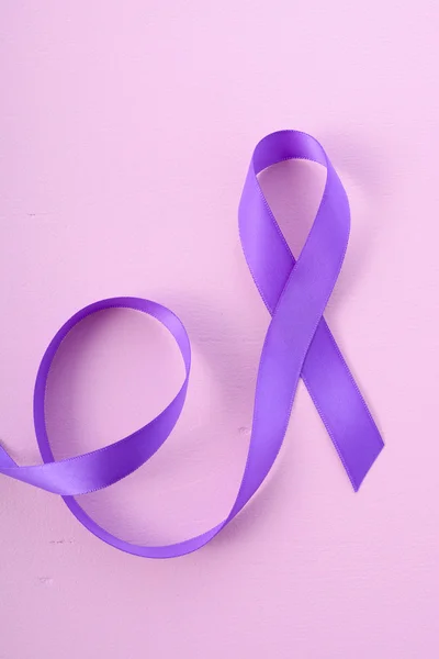 International Womens Day Purple Ribbon Symbol — Stock Photo, Image