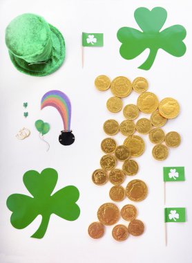 St Patricks Günü düz Lay