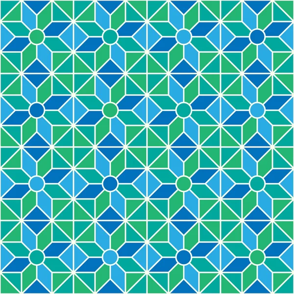 Mozaikové okno vzorek s jednoduchými tvary. — Stockový vektor