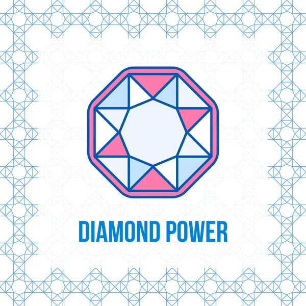 Icono de contorno de diamante, vista superior — Vector de stock