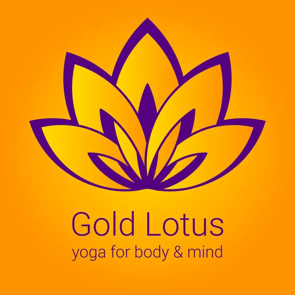Flor de loto como símbolo del yoga — Vector de stock