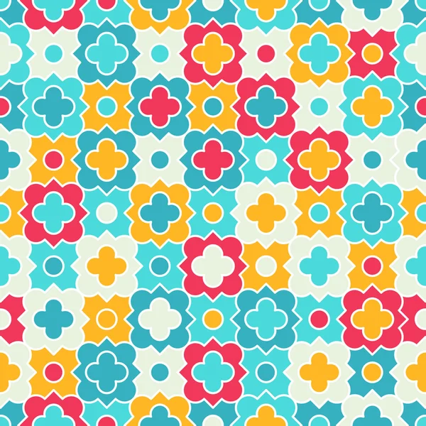 Multicolor Quatrefoil Lattice Pattern, seamless — Stock Vector