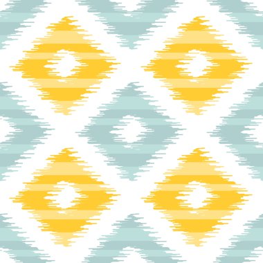 Seamless geometric pattern, ikat fabric style. clipart
