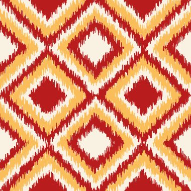 Kesintisiz geometrik desen, ikat kumaş tarzı.