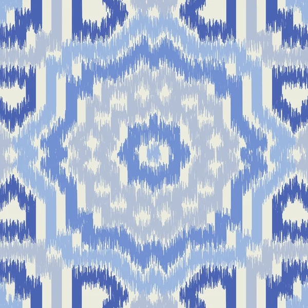 Naadloze geometrische patroon, ikat-stof-stijl. — Stockvector