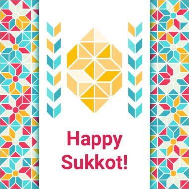 Etrog ile mutlu Sukkot tebrik kartı