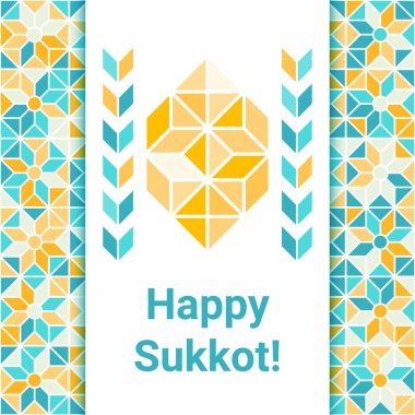 Etrog ile mutlu Sukkot tebrik kartı