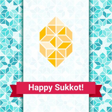 Etrog ile mutlu Sukkot tebrik kartı