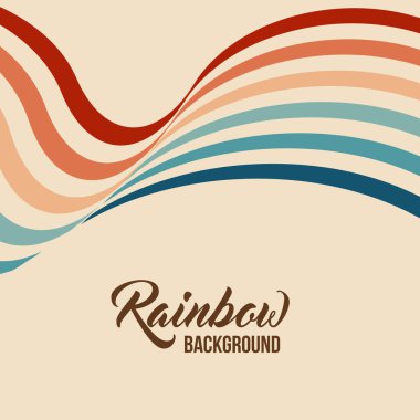 Çarpık gökkuşağı bayrağı dalgası. 80 'lerin sanat retro gökkuşağı vektör illüstrasyonu. Soyut gökkuşağı lgbt bayrak arkaplanı, turkuaz ve turuncu retro renkler 1970 'ler.