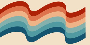 Çarpık gökkuşağı bayrağı dalgası. 80 'lerin sanat retro gökkuşağı vektör illüstrasyonu. Soyut gökkuşağı lgbt bayrak arkaplanı, turkuaz ve turuncu retro renkler 1970 'ler.