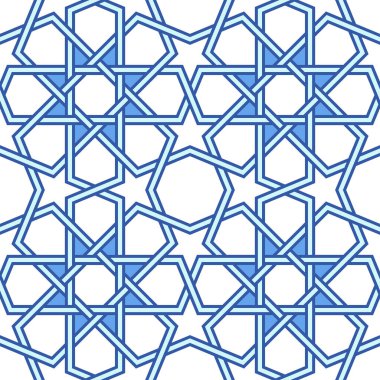 Geleneksel Arap şablonu. Kusursuz vektör arkaplanı. Düz renkler - hatırlaması kolay.