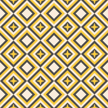 Soyut geometrik desen, sarı renklerde kusursuz vektör arkaplanı.