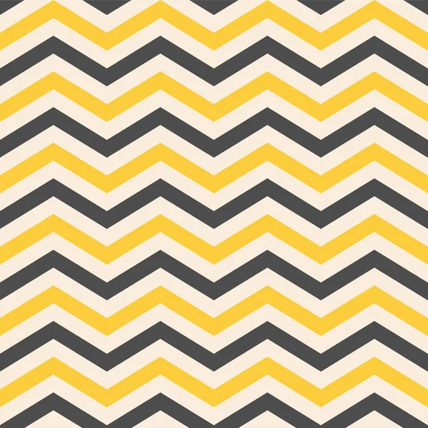 黄色のファッションジグザグパターン シームレスなベクトル背景 — ストックベクタ