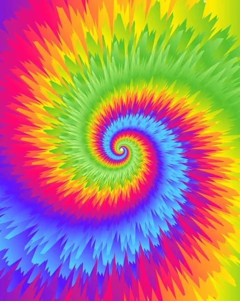 Soyut renkli arkaplan, parlak gökkuşağı kravat boyası deseni, vektör çizimi. Çılgın boho spiral girdap boyası.