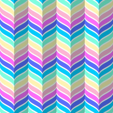 Gökkuşağı sembolü, kusursuz vektör geometrik arka plan. Tek boynuzlu at sihirli gökkuşağı çizgileri deseni. Soyut geometrik dalga arkaplanı.