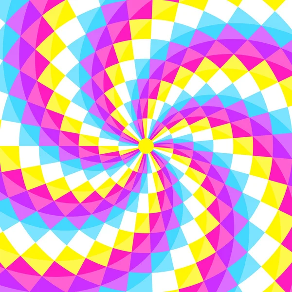 Astratto Sfondo Geometrico Motivo Festivo Con Diverse Forme Spirale Colori — Vettoriale Stock