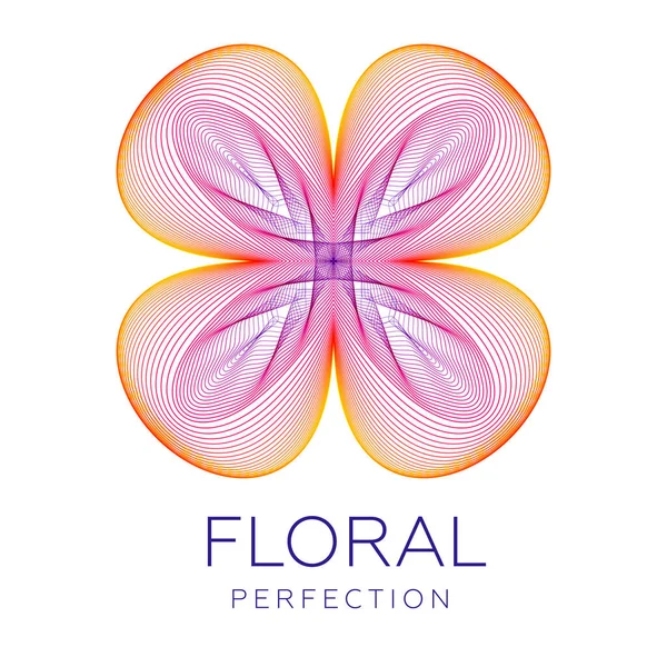 Ícone Flor Fantástica Forma Abstrata Com Muitas Linhas Mistura Cor — Vetor de Stock