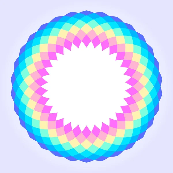 Simple Mandala Circulaire Coloré Arc Ciel Illustration Vectorielle Cadre Géométrique — Image vectorielle