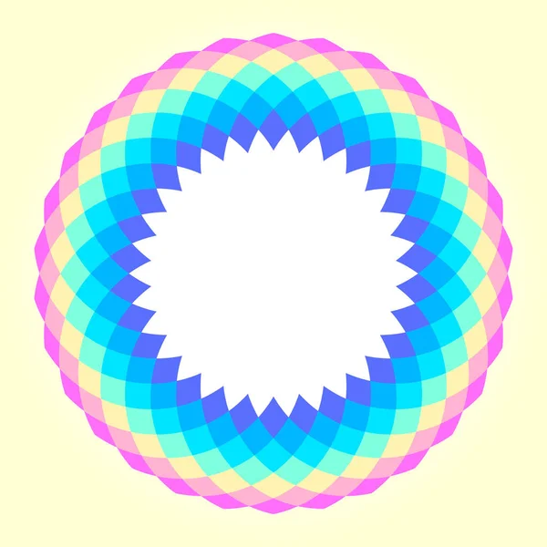 Simple Mandala Circulaire Coloré Arc Ciel Illustration Vectorielle Cadre Géométrique — Image vectorielle