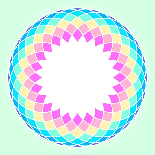 Simple Mandala Circulaire Coloré Arc Ciel Illustration Vectorielle Cadre Géométrique — Image vectorielle