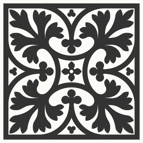 Mönstrade Golvplattor Azulejo Abstrakt Geometrisk Bakgrund Vektorillustration Sömlöst Medelhavsmönster Konstruktion — Stock vektor