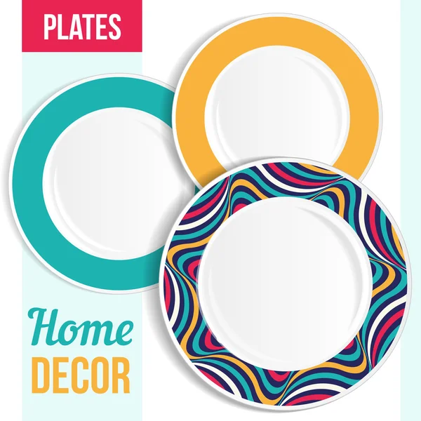 Conjunto de placas decorativas. — Vetor de Stock