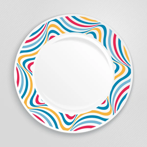 Dekorativní talíř, pohled shora. — Stockový vektor