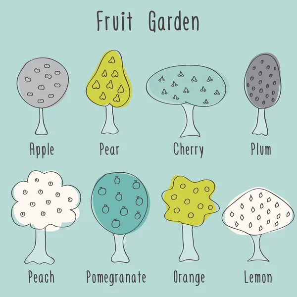 Ogród owoc drzewa — Wektor stockowy