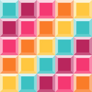 Renkli bir yorgan gibi soyut geometrik desen