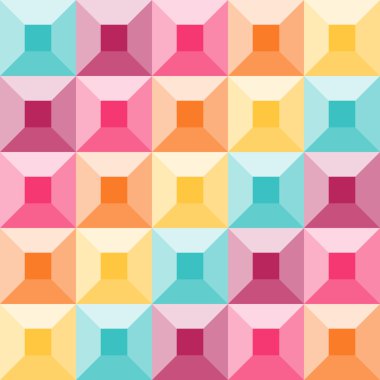 Renkli bir yorgan gibi soyut geometrik desen