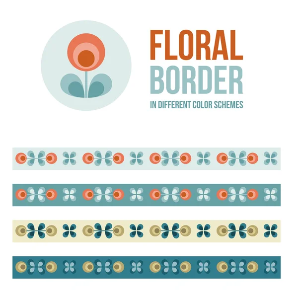 Set of design elements - floral borders — Stock Vector