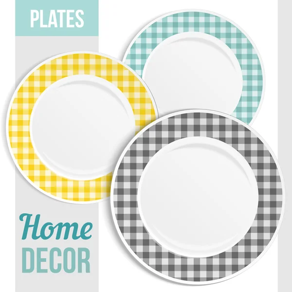 Conjunto de placas decorativas. — Vetor de Stock