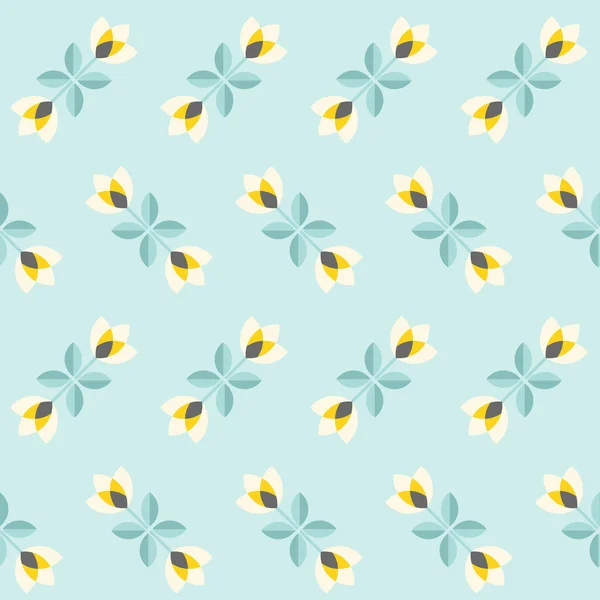 추상적인 꽃으로 완벽 한 꽃 패턴 — 스톡 벡터