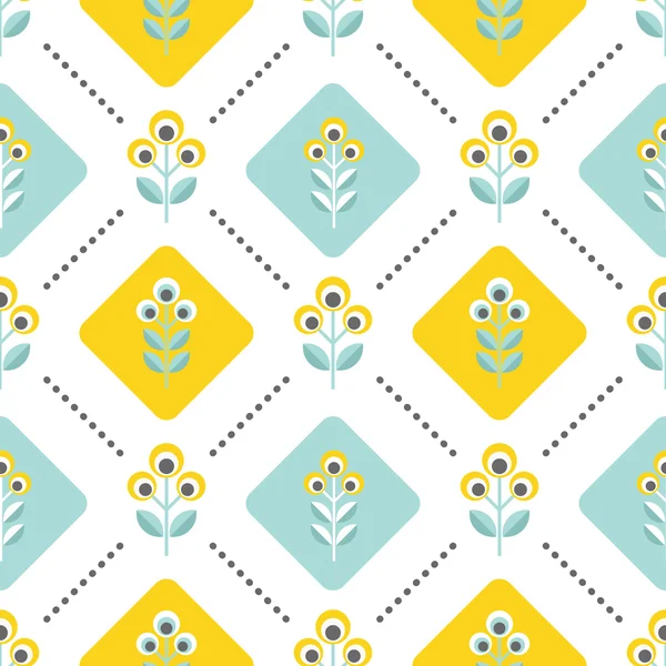 Seamless floral pattern with abstract flowers — Stock Vector