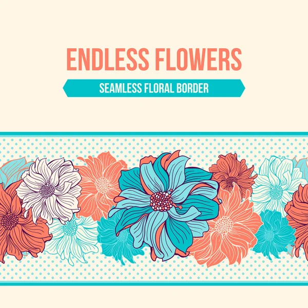 Flores de dalia dibujadas a mano — Vector de stock