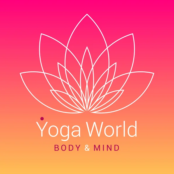 Yoga sembolü olarak Lotus çiçeği — Stok Vektör