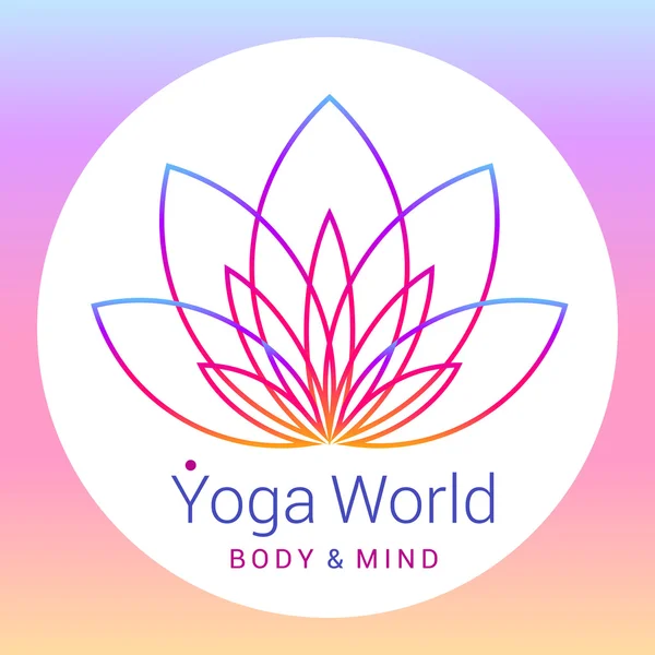 Lotusblume als Symbol des Yoga — Stockvektor